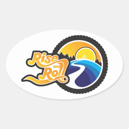 rise and roll cycle oval sticker