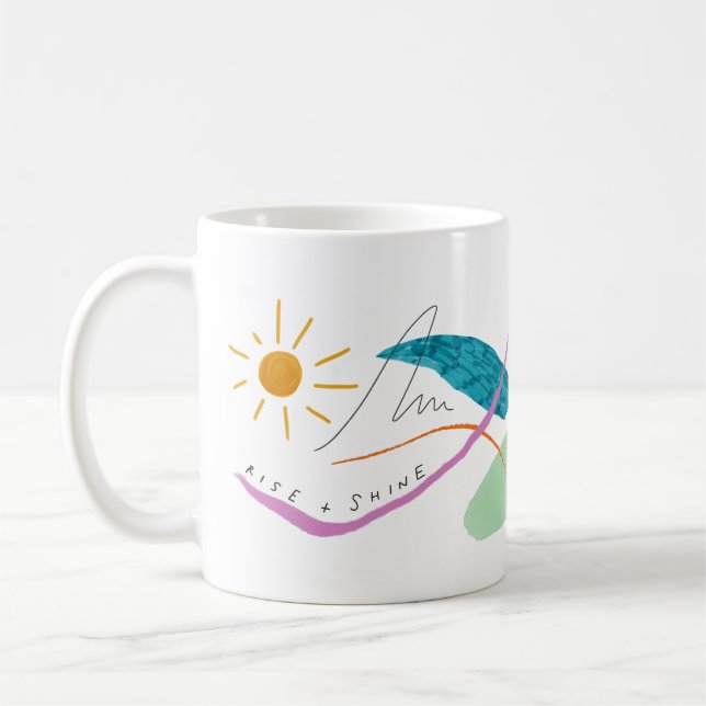 Rise and Shine Abstract Art Coffee Mug (Left)