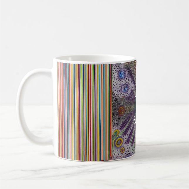 “Rise and Shine – Abstract Rainbow Power Mug” Coffee Mug (Left)