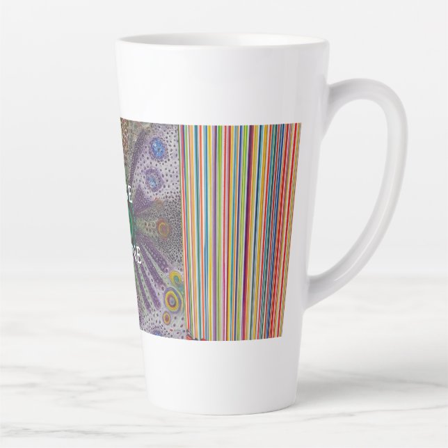 “Rise and Shine – Abstract Rainbow Power Mug” Latte Mug (Right)