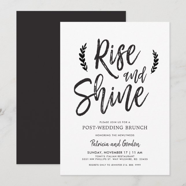 Rise and Shine After-Wedding Brunch Invitation (Front/Back)
