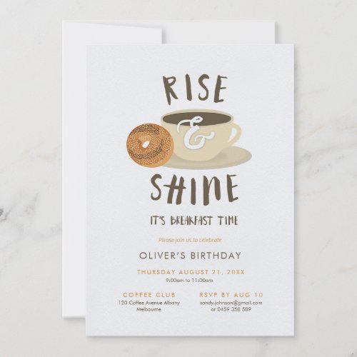 Rise and Shine Birthday Breakfast Invitation