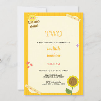 RISE AND SHINE BIRTHDAY INVITATION