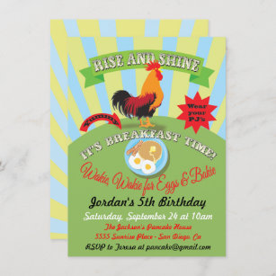 Rise and Shine Breakfast Birthday Party Invitation