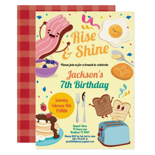 Rise and shine breakfast brunch invitation | Zazzle.com