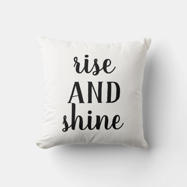 Rise and Shine | Editable Colors | Farmhouse Throw Pillow (Front)