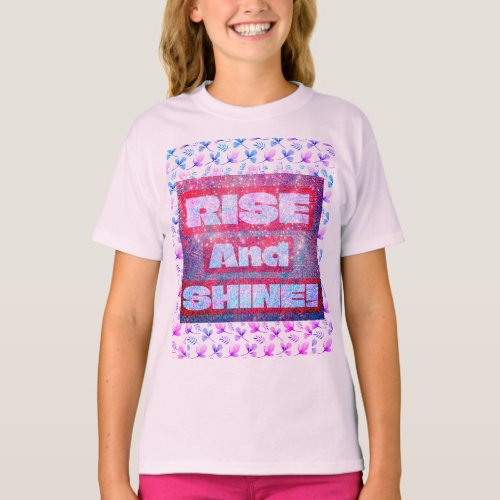Rise and Shine Girls Colorful Fun Floral T_Shirt