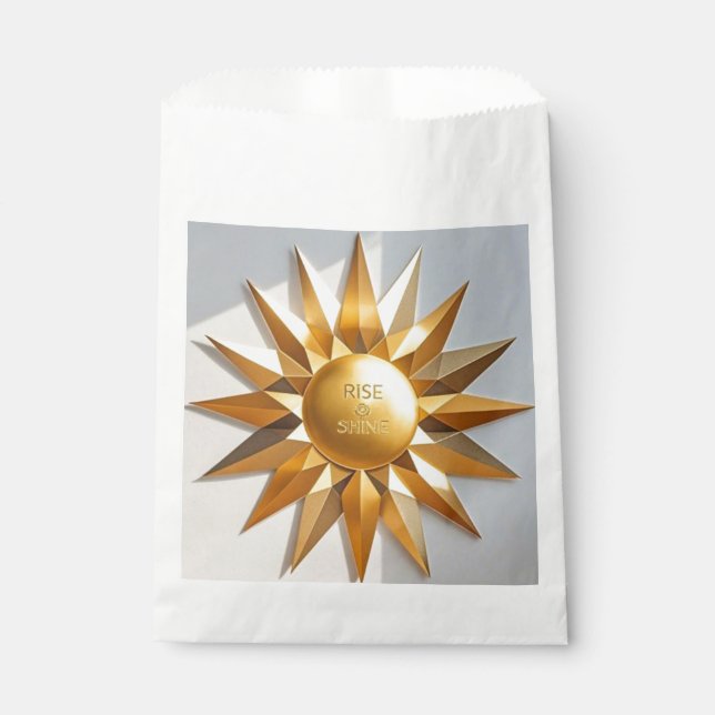 Rise and shine gold star favor bag (Front)