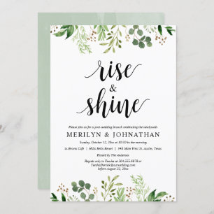 Rise and Shine, Greenery Post Wedding Brunch Invit Invitation