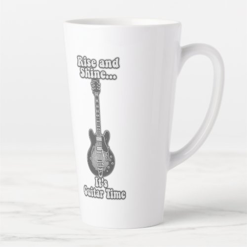 Rise and shine its guitar time black and white latte mug