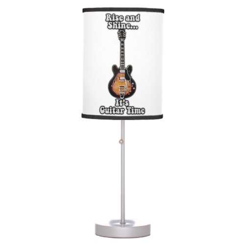 Rise and shine its guitar time vintage brown table lamp