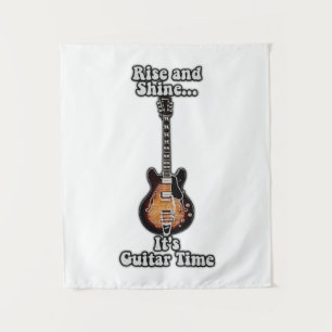 Rise and shine. it's guitar time. vintage brown tapestry
