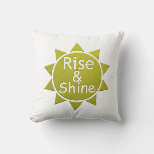 Rise And Shine Paper Cut Art Print On White Throw Pillow