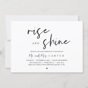Rise and Shine, post wedding brunch celebration In Invitation
