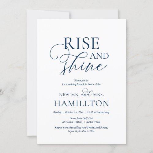 Rise and Shine Post wedding Brunch Celebration In Invitation