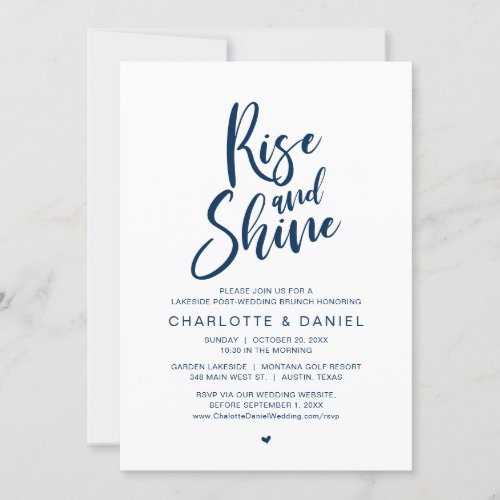 Rise and Shine Post Wedding Brunch Celebration Invitation