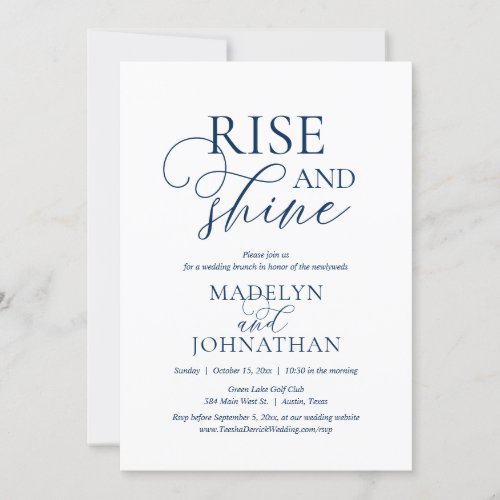 Rise and Shine Post wedding Brunch Celebration Invitation