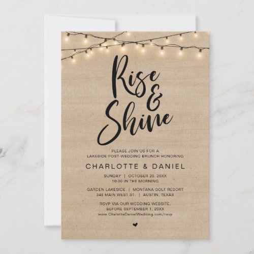 Rise and Shine Post Wedding Brunch Celebration Invitation