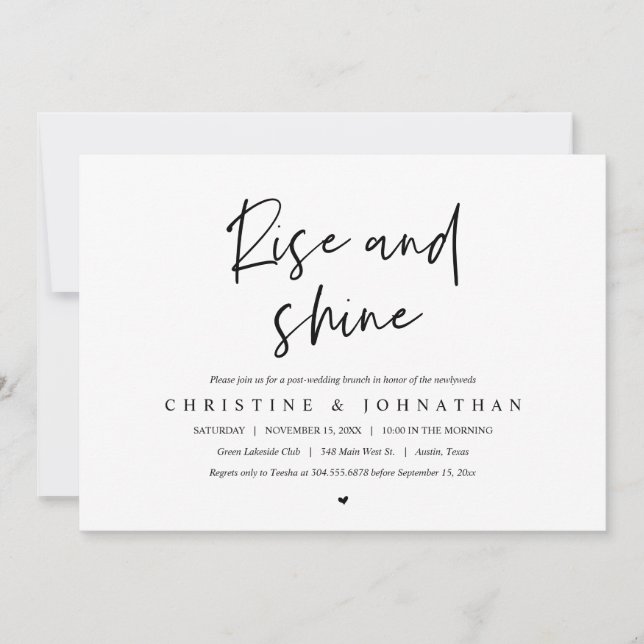 Rise and Shine, post wedding brunch celebration  Invitation (Front)