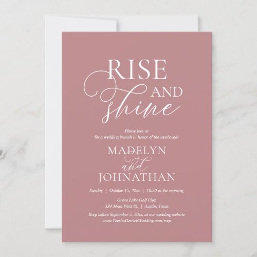 Rise and Shine Post wedding Brunch Celebration Invitation