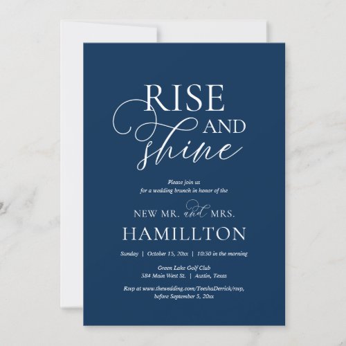 Rise and Shine Post wedding Brunch Celebration Invitation