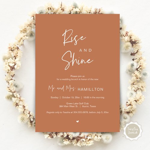 Rise and Shine Post wedding Brunch Invitation