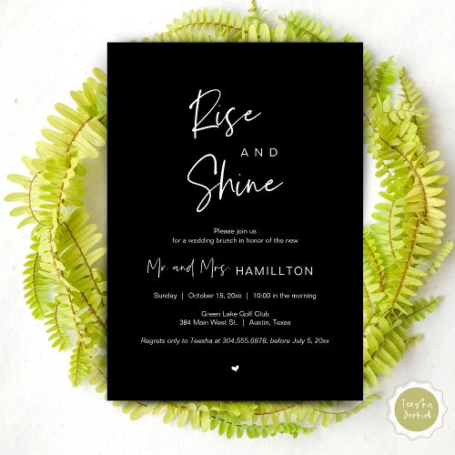 Rise and Shine Post wedding Brunch Invitation