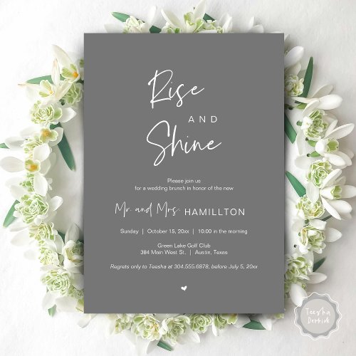 Rise and Shine Post wedding Brunch Invitation