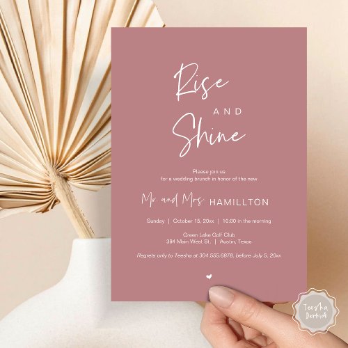 Rise and Shine Post wedding Brunch Invitation