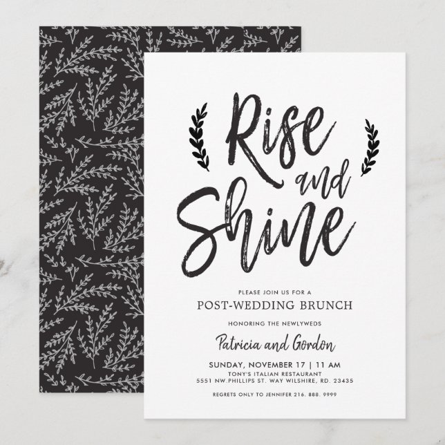 Rise and Shine | Post-Wedding Brunch Invitation (Front/Back)