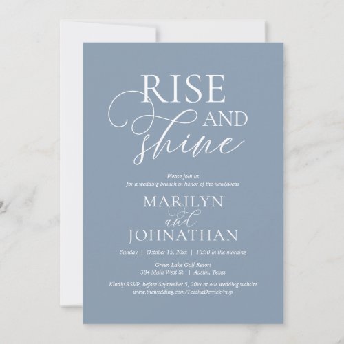 Rise and Shine Post wedding Brunch Party Invitation