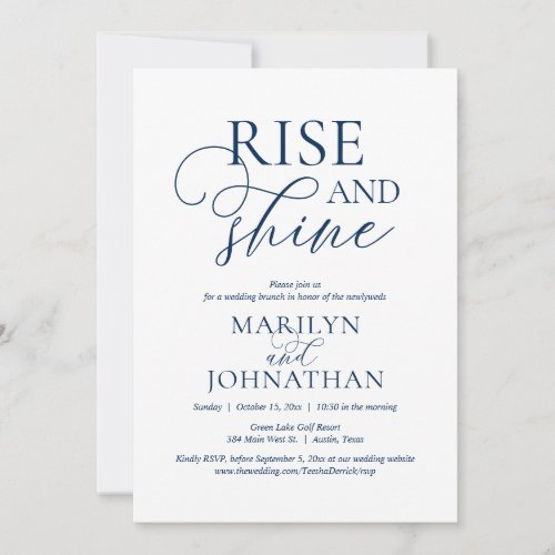 Rise and Shine Post wedding Brunch Party Invitation