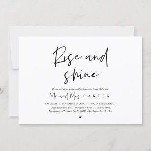 Rise and Shine, post wedding celebration Invitatio Invitation