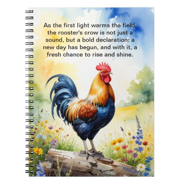 Rise and Shine Rooster  Notebook (Front)