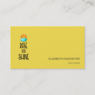 Rise and Shine Typography on Vivid Yellow Business Card