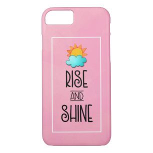 Rise and Shine Typography With Sun and Cloud iPhone 8/7 Case