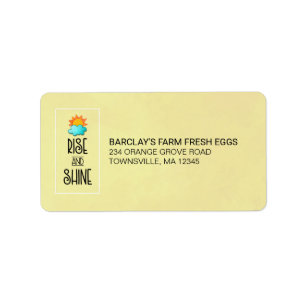 Rise and Shine Typography With Sun and Cloud Label