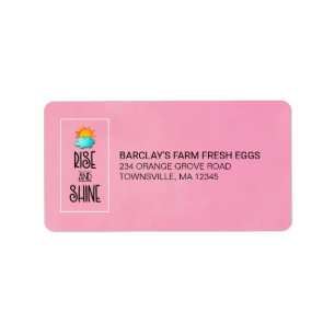 Rise and Shine Typography With Sun and Cloud Label