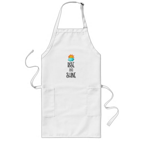 Rise and Shine Typography With Sun and Cloud Long Apron