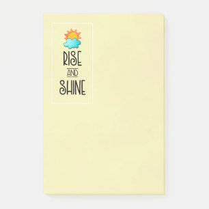 Rise and Shine Typography With Sun and Cloud Post-it Notes