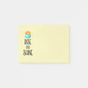 Rise and Shine Typography With Sun and Cloud Post-it Notes