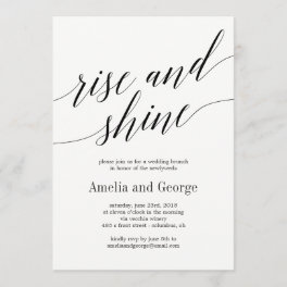 Rise and Shine Wedding Brunch Modern Script Invitation