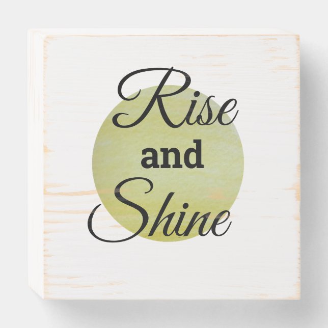 RISE AND SHINE wooden box sign (Front Horizontal)