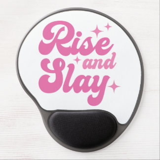 Rise and Slay Funny Girl Pink Quotes Gel Mouse Pad