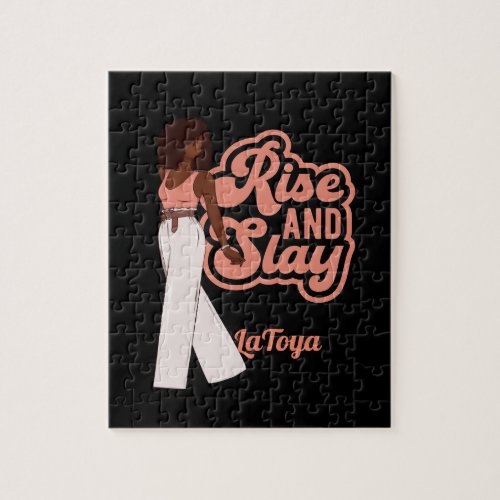 Rise and Slay Personalized Melanin Woman Jigsaw Puzzle