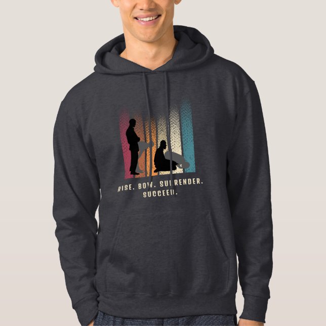 Rise. Bow. Surrender. Succeed. – Islamic Prayer Hoodie (Front)