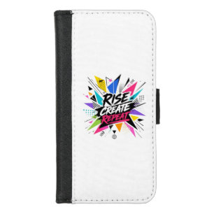 Rise Create Repeat Inspirational Motivational Quot iPhone 8/7 Wallet Case