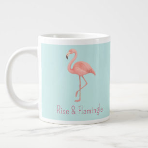 Rise & Flamingle Pink Flamingo – Light Blue Giant Coffee Mug