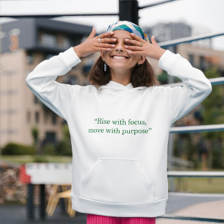 Rise Focus Move Purpose Minimal Typography Hoodie