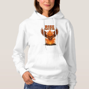 Rise From The Ashes – Flaming Skull with Fiery Hoodie